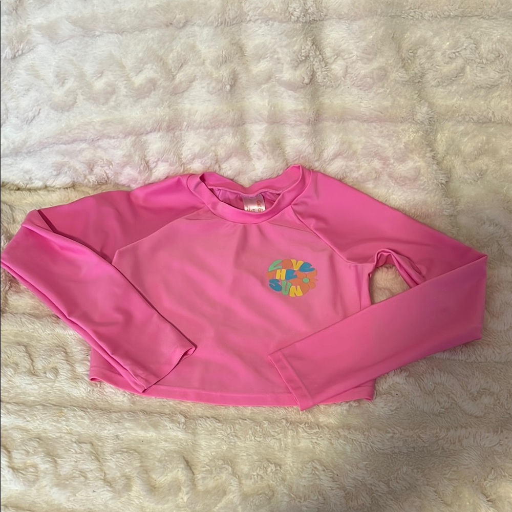 Cat & Jack Pink Rashguard Swim Top Size S (6/7)